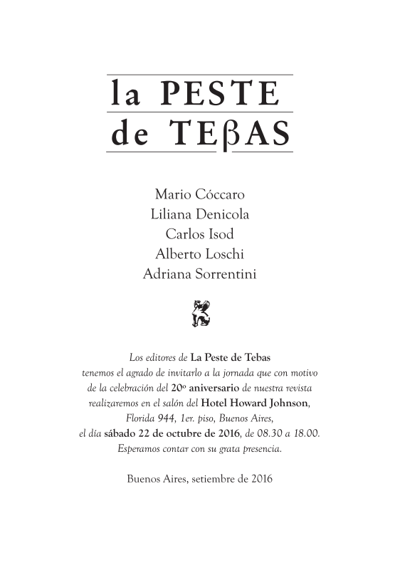 imagen invitación 20 aniversario peste de tebas