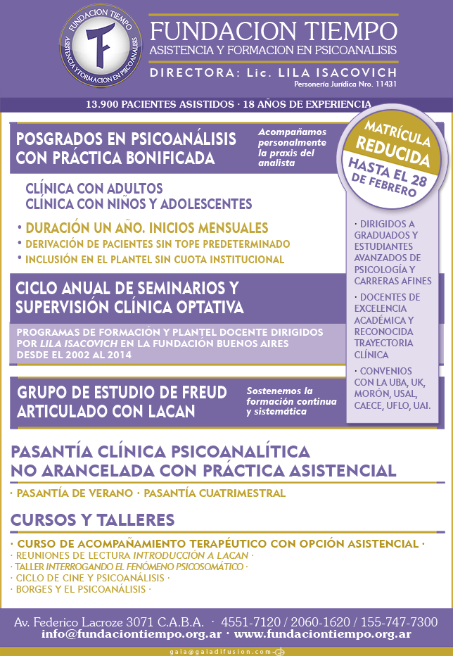 Fundación Tiempo. Posgrados con práctica bonificada. Pasantías. Grupos de estudio. Cursos.