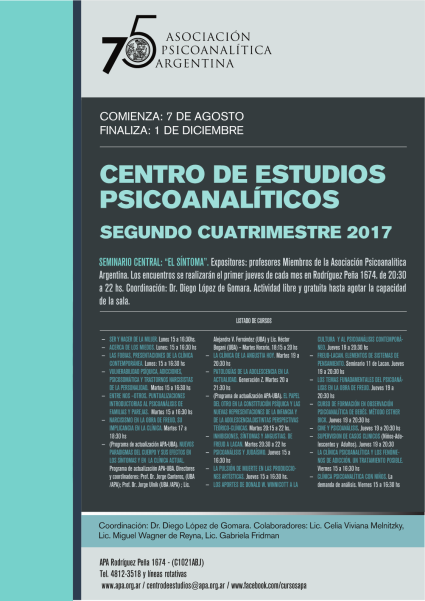 Afiche APA - Centro de Estudios - 2do. Cuatrimestre 2017