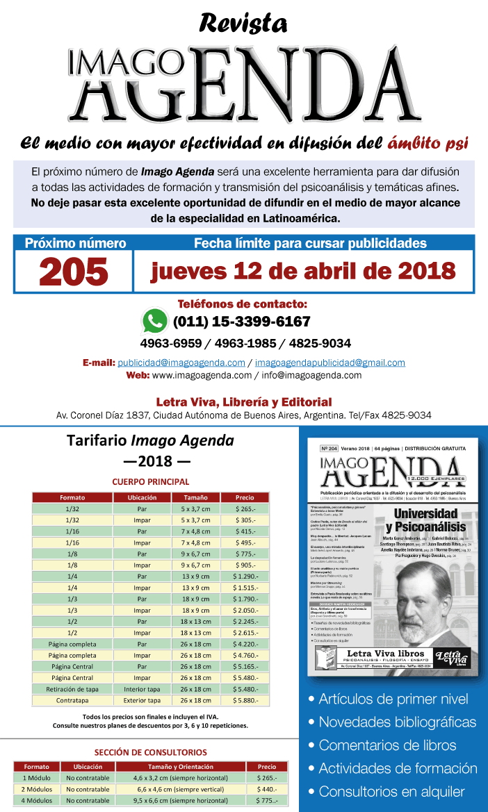 Cierre Revista Imago Agenda 205