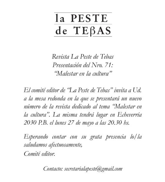 imagen invitación num. 71 peste de tebas