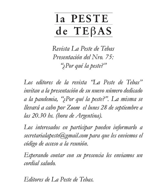 imagen invitación num. 75 peste de tebas